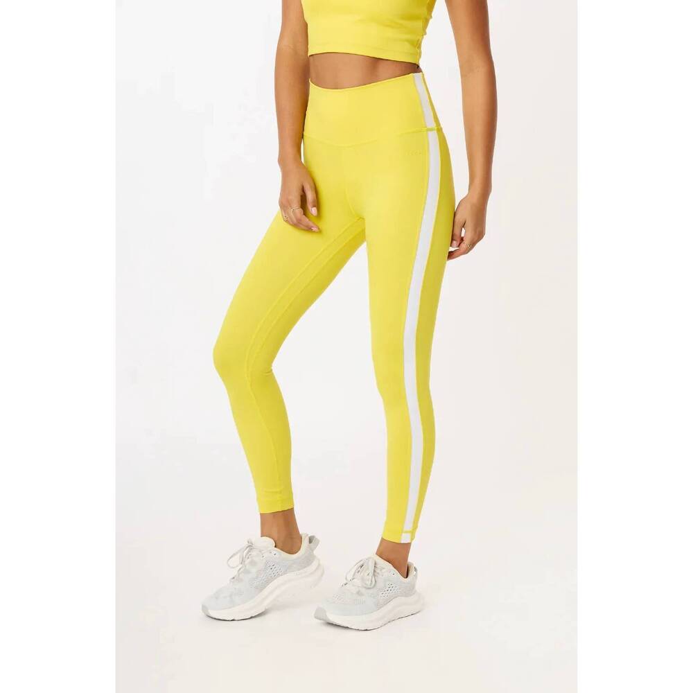 NEW CREAM YOGA hana side stripe leggings in lemon